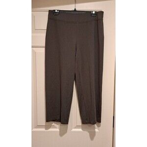 Eileen Fisher Heather Gray Pull On Wide Leg Capri Cropped Pants Sz Medium USA